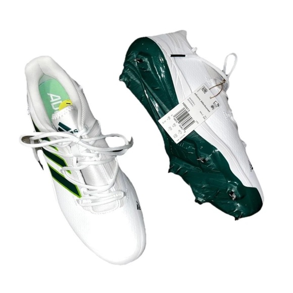 Adidas Adizero Afterburner White 'baseball Cleats Metal